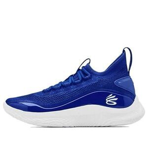 Size 10 Under Armour UA Curry Flow 8 Royal Blue White Mens 3024785-400